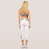 Leggings Capri Bleu blanc avec baies rouges (Verso)