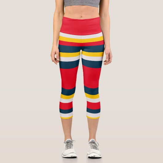 Leggings Capri Bleu Bleu Rouge Jaune (Recto)