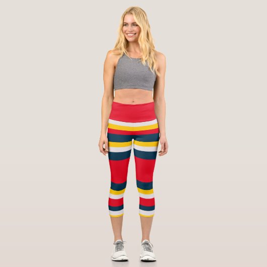 Leggings Capri Bleu Bleu Rouge Jaune (Recto)