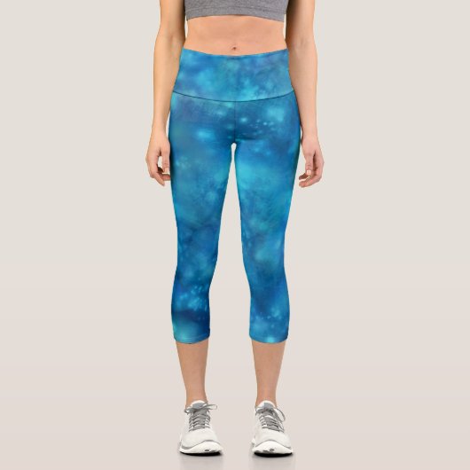Leggings Capri Bleu Cosmic brillant Abstraction (Recto)