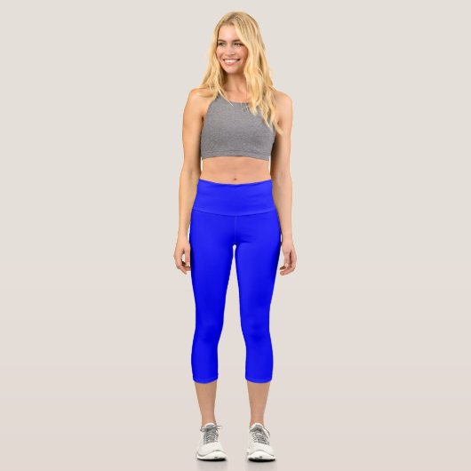 Leggings Capri Bleu (couleur unie) (Recto)