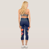 Leggings Capri Bleu de la marine florale  (Verso)