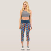 Leggings Capri Bleu de poisson orange Koi (Recto)