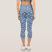 Leggings Capri Bleu Denim Palm Fronds Amincissant Capri (Verso)