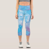 Leggings Capri Bleu doux et Abstrait Lilac (Recto)