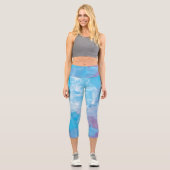 Leggings Capri Bleu doux et Abstrait Lilac (Recto)