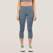 Leggings Capri Bleu Électrique Foncé Uni (Recto)