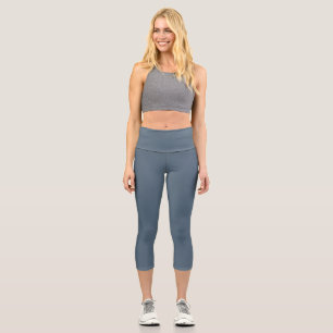 Leggings Capri Bleu Électrique Foncé Uni