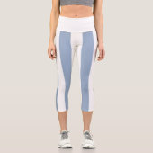 Leggings Capri Bleu et blanc Capri haut taille (Recto)