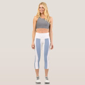 Leggings Capri Bleu et blanc Capri haut taille (Recto)