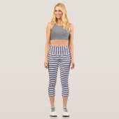 Leggings Capri Bleu et blanc ondulé Combo (Recto)