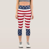 Leggings Capri Bleu et blanc Star taille (Recto)