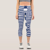 Leggings Capri Bleu et blanc sur bandes (Recto)