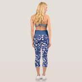 Leggings Capri Bleu et blanc tendance Polka Dot Capris (Verso)