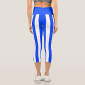 Leggings Capri Bleu et Motif blanc pour voiles verticales (Verso)