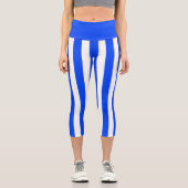 Leggings Capri Bleu et Motif blanc pour voiles verticales (Recto)