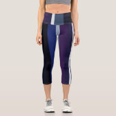 Leggings Capri Bleu et pourpre Abstrait rayures (Recto)