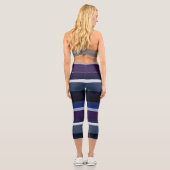 Leggings Capri Bleu et pourpre Abstrait rayures (Verso)