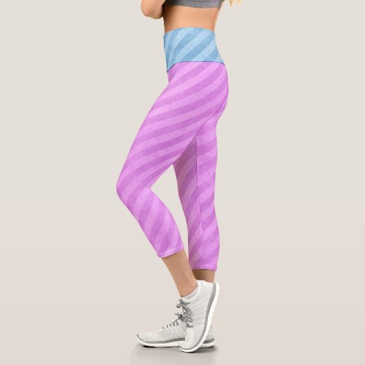 Leggings Capri Bleu et rose (Gauche)
