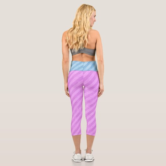 Leggings Capri Bleu et rose (Verso)