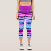 Leggings Capri Bleu et rose Abstrait (Recto)
