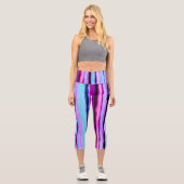 Leggings Capri Bleu et rose Abstrait (Recto)