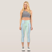 Leggings Capri Bleu et vert Abstrait (Recto)