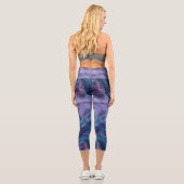 Leggings Capri Bleu et Violet Abstrait (Verso)