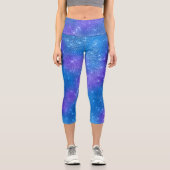Leggings Capri Bleu et violet Étincelant Fille Chic Motif (Recto)