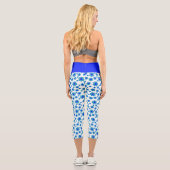 Leggings Capri Bleu | Floral Repeating Daisy Motif (Verso)