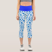 Leggings Capri Bleu | Floral Repeating Daisy Motif (Recto)