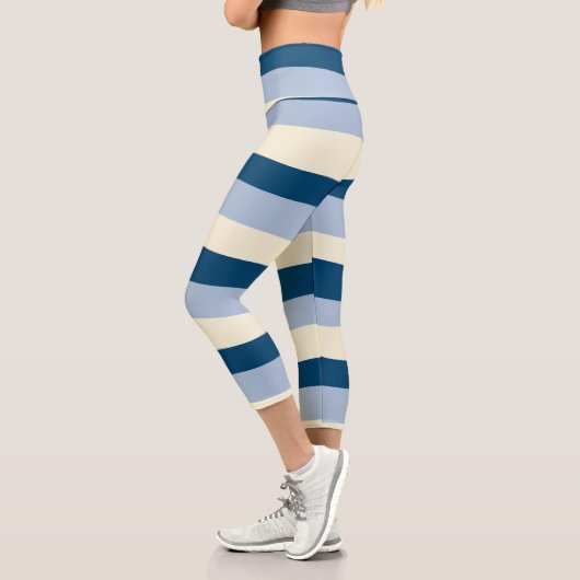 Leggings Capri Bleu foncé, Bleu clair et Crème (Gauche)
