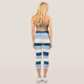 Leggings Capri Bleu foncé, Bleu clair et Crème (Verso)