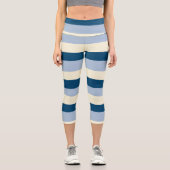 Leggings Capri Bleu foncé, Bleu clair et Crème (Recto)