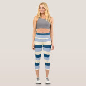 Leggings Capri Bleu foncé, Bleu clair et Crème (Recto)
