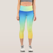 Leggings Capri Bleu magnifique à jaune dégradé (Recto)