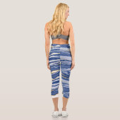 Leggings Capri Bleu Marbre Agate Parties scintillant or (Verso)