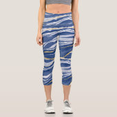Leggings Capri Bleu Marbre Agate Parties scintillant or (Recto)