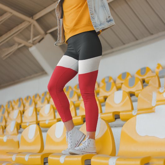 Leggings Capri Bleu Marine Avec Rouge