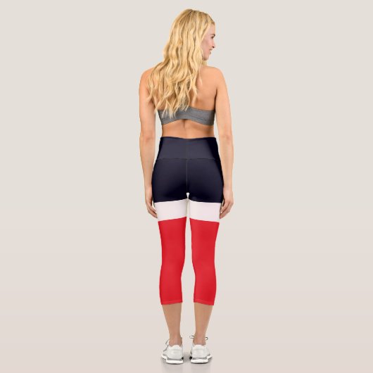 Leggings Capri Bleu Marine Avec Rouge (Verso)