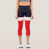 Leggings Capri Bleu Marine Avec Rouge (Recto)