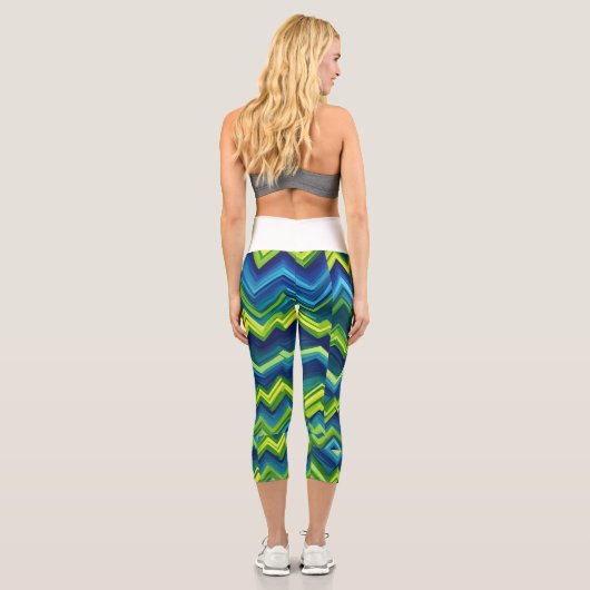 Leggings Capri bleu n vert (Verso)