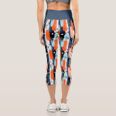 Leggings Capri Bleu orange brosses Motif Abstrait (Verso)