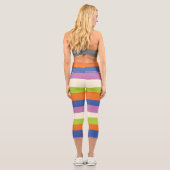 Leggings Capri Bleu, orange, violet, vert et (Verso)