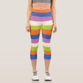 Leggings Capri Bleu, orange, violet, vert et (Recto)