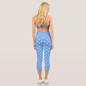 Leggings Capri Bleu pâle et Pois blancs (Verso)