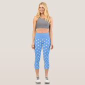 Leggings Capri Bleu pâle et Pois blancs (Recto)