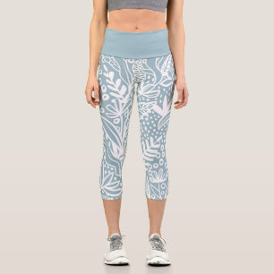 Leggings Capri Bleu Poudre Floral