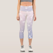 Leggings Capri Bleu rose doux Pastel pétillant bokeh Abstrait (Recto)