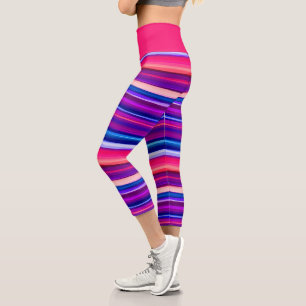 Leggings Capri Bleu, rose et bleu Abstrait